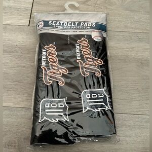 Detroit Tigers Seatbelt Pads - Black with Orange & White Logos New